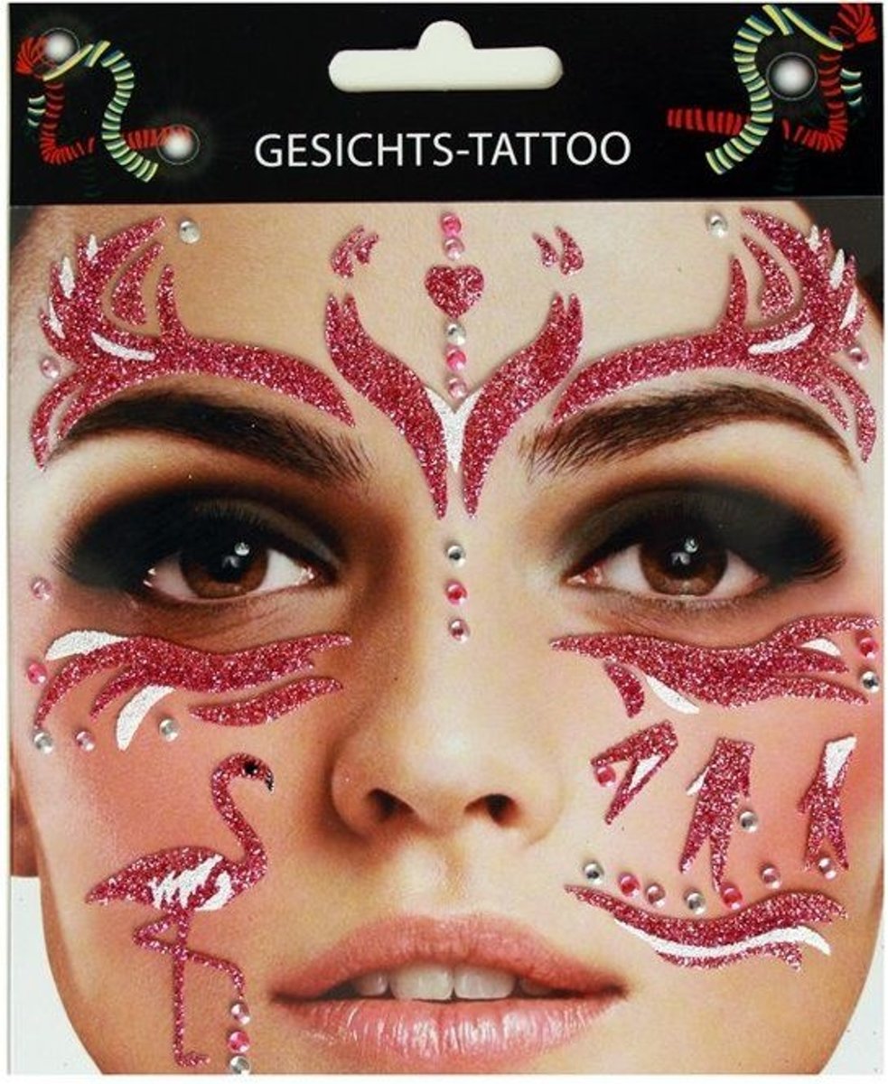 Gezicht Tattoo Stickers | Purple Flamingo